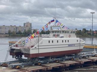 Первое в России беспилотное научно-исследовательское судно спустили на воду в Санкт-Петербурге